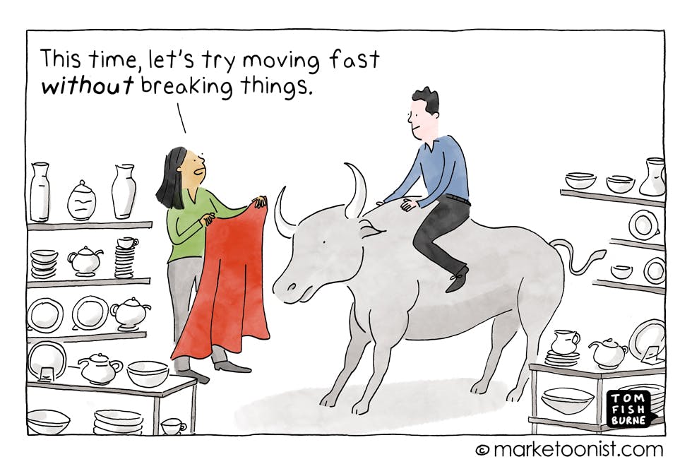 市场学家主张快速行动和打破常规。